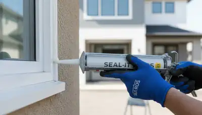 Professional caulking and sealing on Wilmington NC coastal home exterior to prevent moisture damage