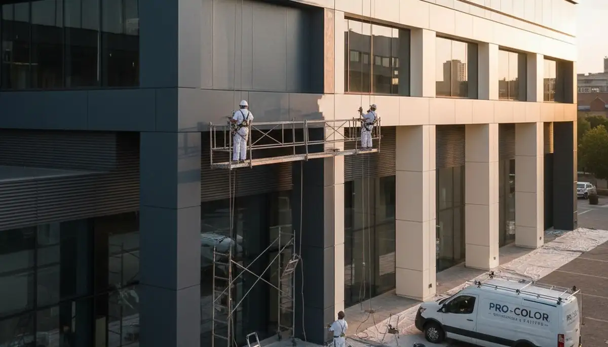 Commercial building exterior painting by professional painters in Wilmington, NC