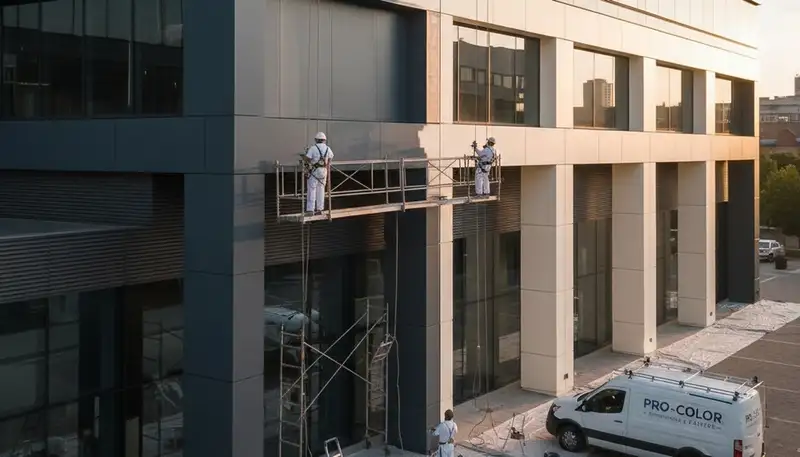 Commercial building exterior painting by professional painters in Wilmington, NC