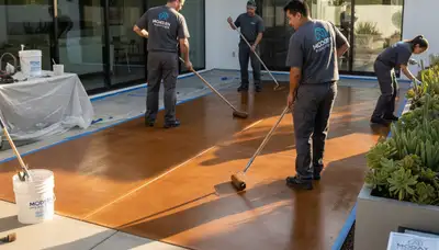 Professional concrete staining and floor finishing in Wilmington NC by expert house painters