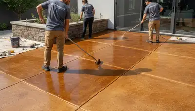 Professional concrete staining and floor finishing in Wilmington, NC by expert house painters