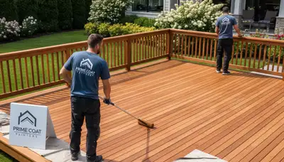 Professional deck staining in Wilmington NC protecting wood from coastal humidity and salt damage
