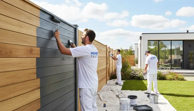 Professional fence painting in Wilmington NC with coastal weather protection by expert painters