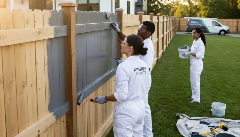 Professional fence painting in Wilmington NC protecting wood from coastal sun and salt air