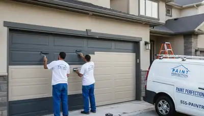 Professional garage door painting in Wilmington, NC with durable coastal weather protection finish