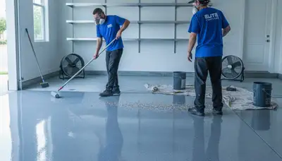 Professional epoxy garage floor coating in Wilmington NC by local house painting experts