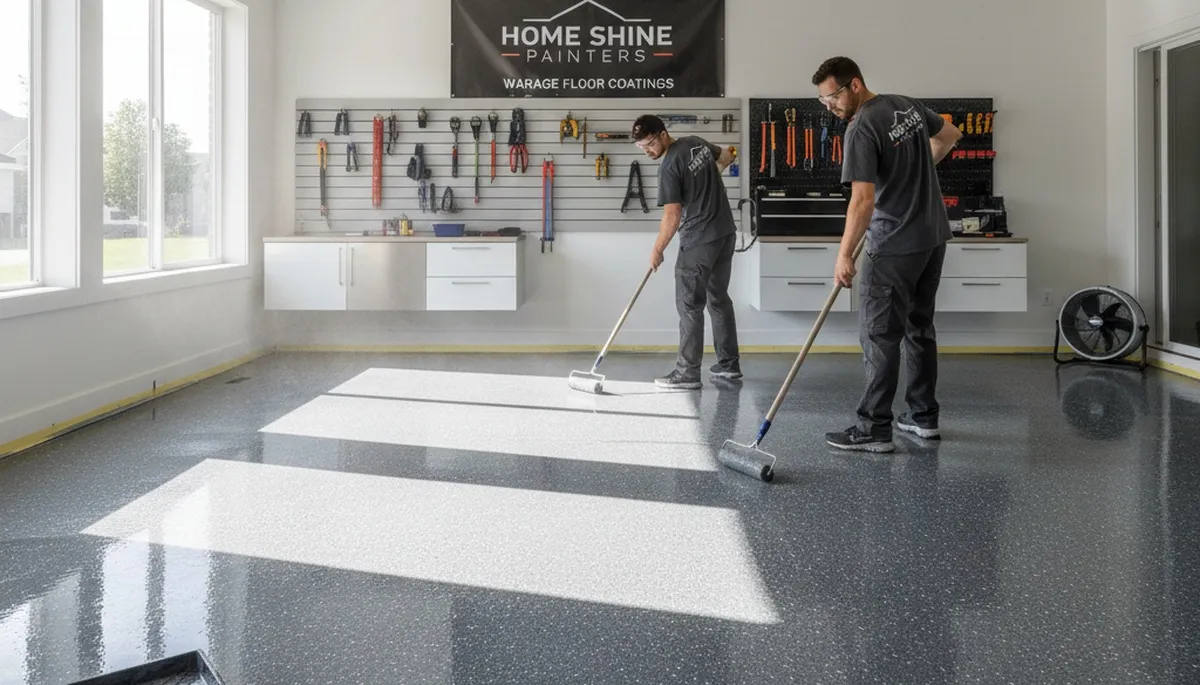 Durable epoxy garage floor coating by professional painters in Wilmington, NC