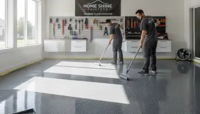 Durable epoxy garage floor coating by professional painters in Wilmington, NC