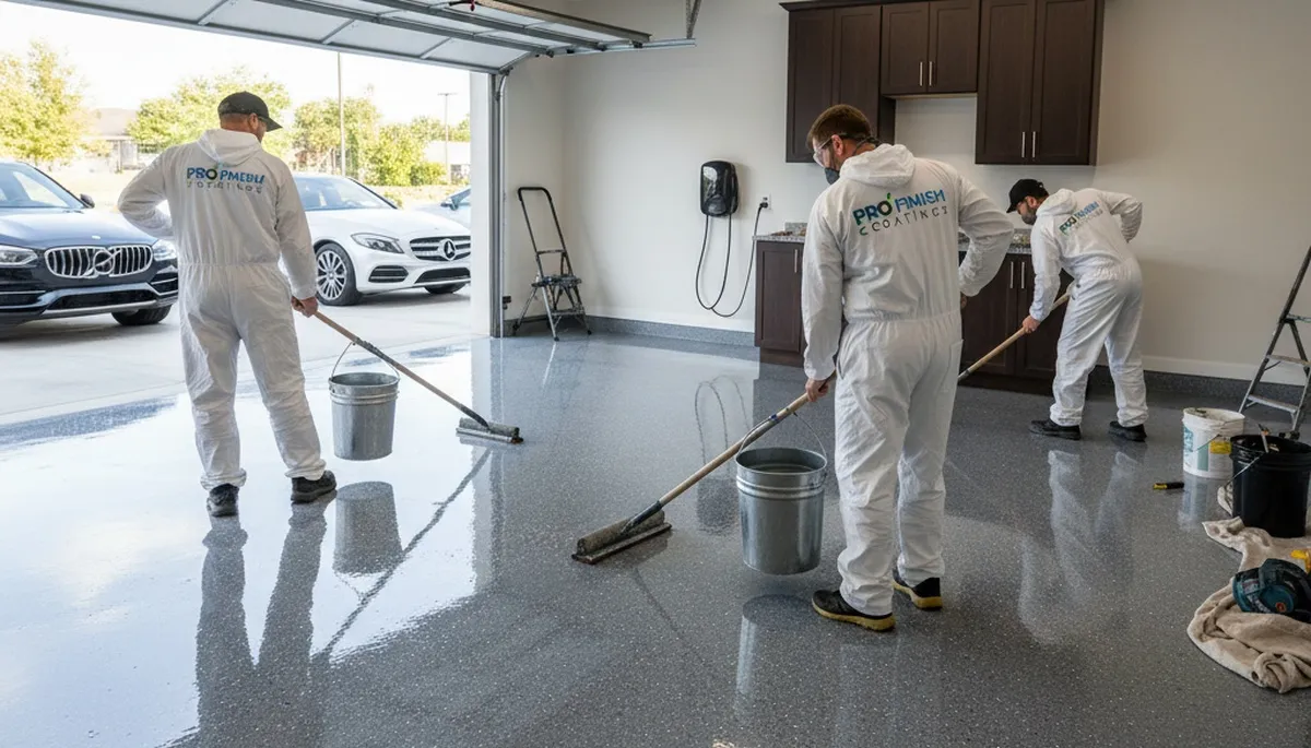 Epoxy garage floor coating in Wilmington NC for durable, moisture-resistant flooring by local painters