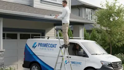 Professional gutter painting on coastal home in Wilmington, NC for durable weather protection