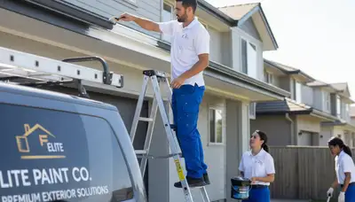 Professional gutter painting on coastal home in Wilmington, NC for durable weather-resistant finish
