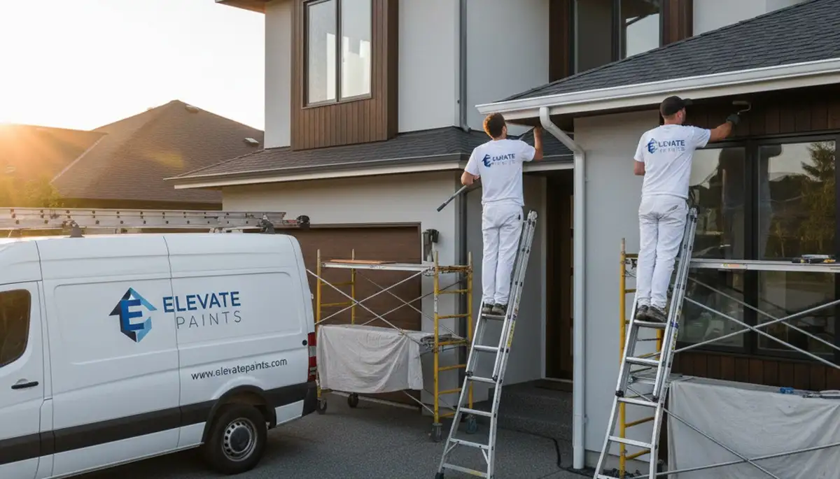 Professional gutter painting service on coastal home in Wilmington, NC for lasting salt air protection