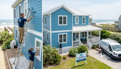 Professional house painters in Wilmington NC completing exterior home painting project