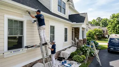 Professional house painters in Wilmington NC painting residential home exterior