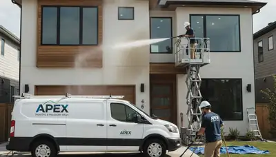 Professional pressure washing a coastal home exterior in Wilmington, NC to remove mildew and salt buildup