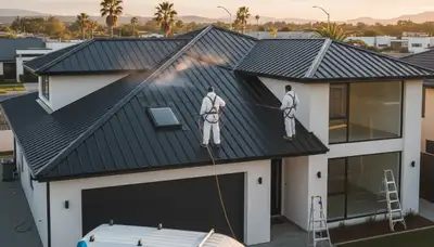 Professional roof painting in Wilmington NC protecting coastal homes from salt air and humidity
