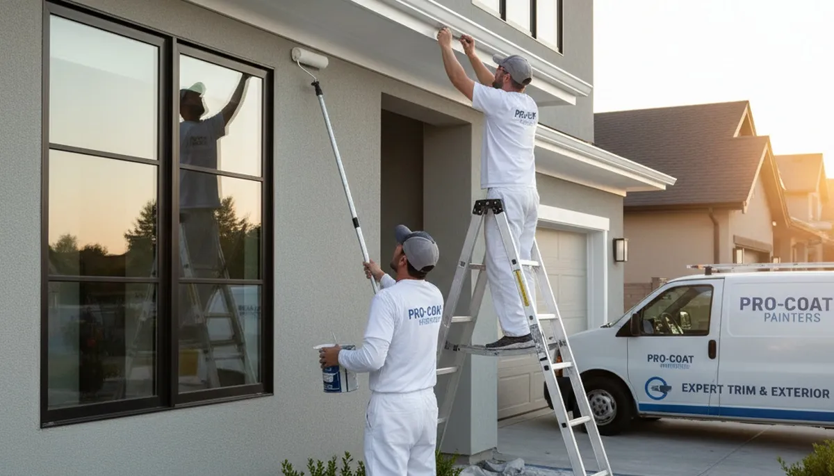 Professional trim and fascia painting on coastal home in Wilmington, NC for lasting exterior protection