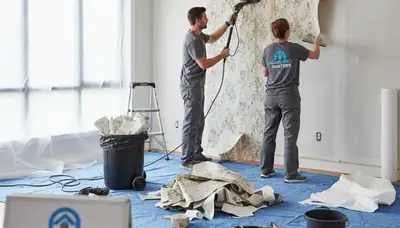 Professional wallpaper removal by house painters in Wilmington, NC for smooth, paint-ready walls