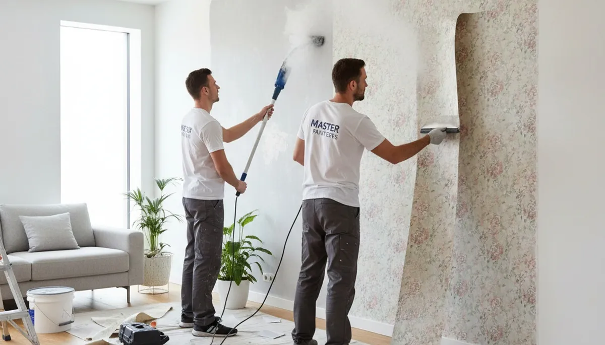 Professional wallpaper removal by expert house painters in Wilmington, NC home interior