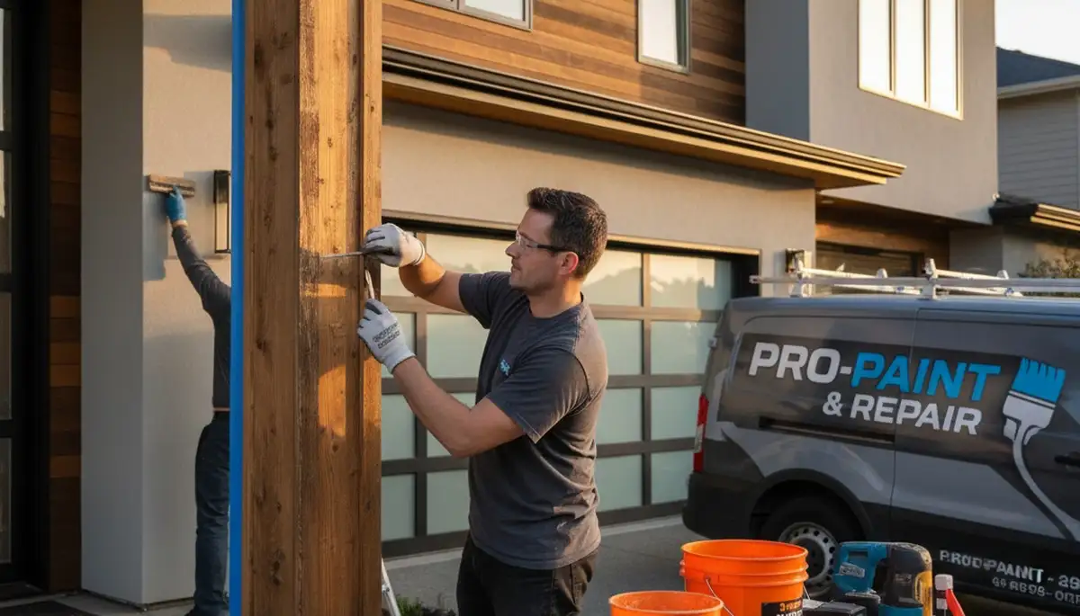 Professional wood rot repair on coastal home exterior in Wilmington, NC by expert painters